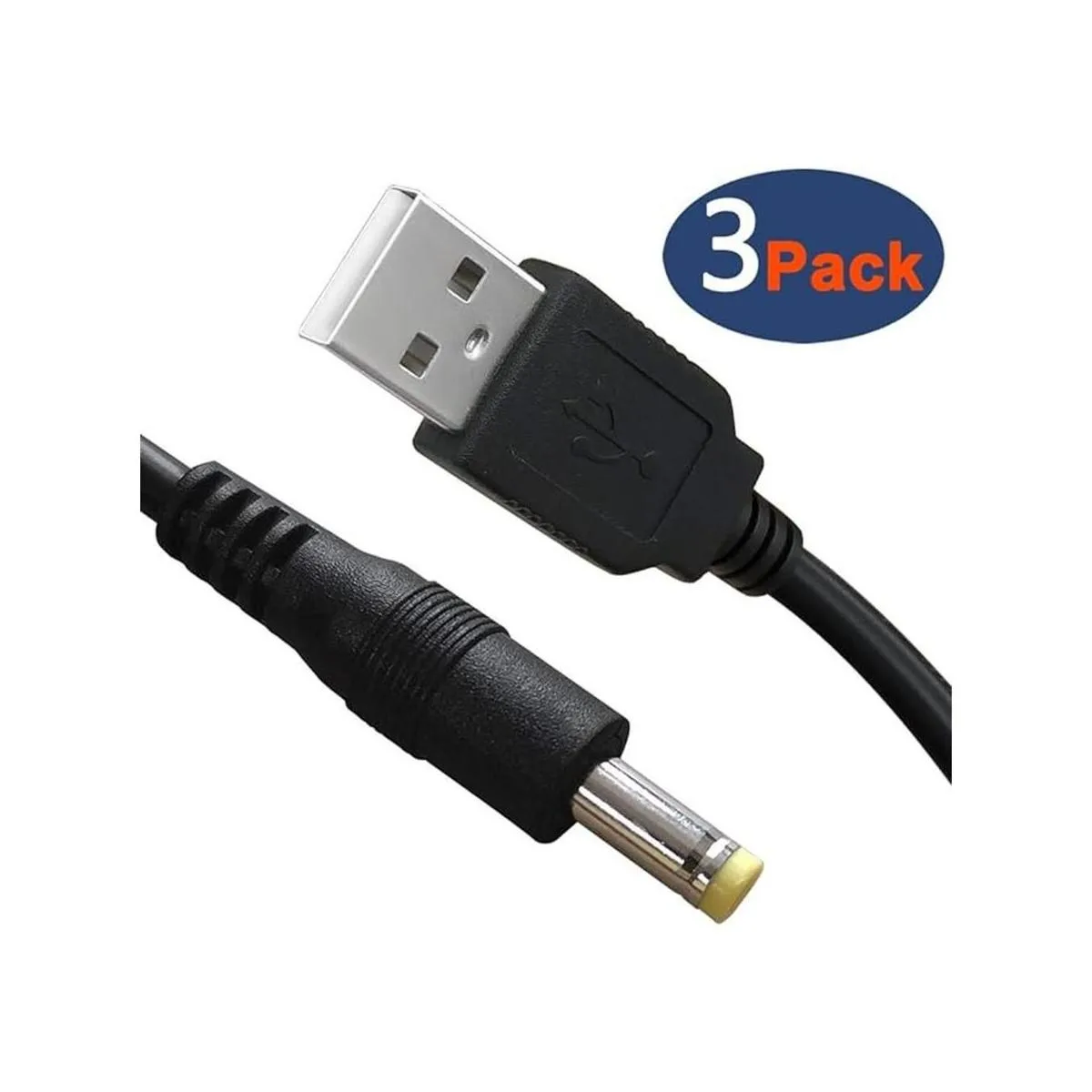 3 paquetes de cable de alimentación USB 2.0 A macho a CC_5