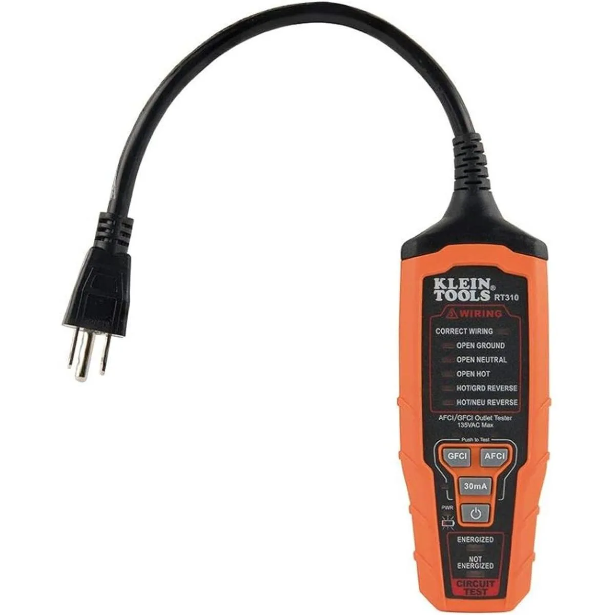 Klein Tools RT310 probador de tomacorrientes AFCI y GFCI_5