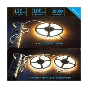 Tira de luz LED de 120 V regulable por interruptor de_2