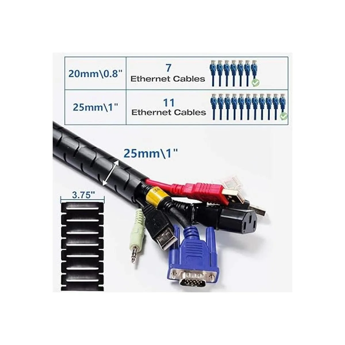 Manguito de gestión de cables EZ de 10 pies de diámetro_2