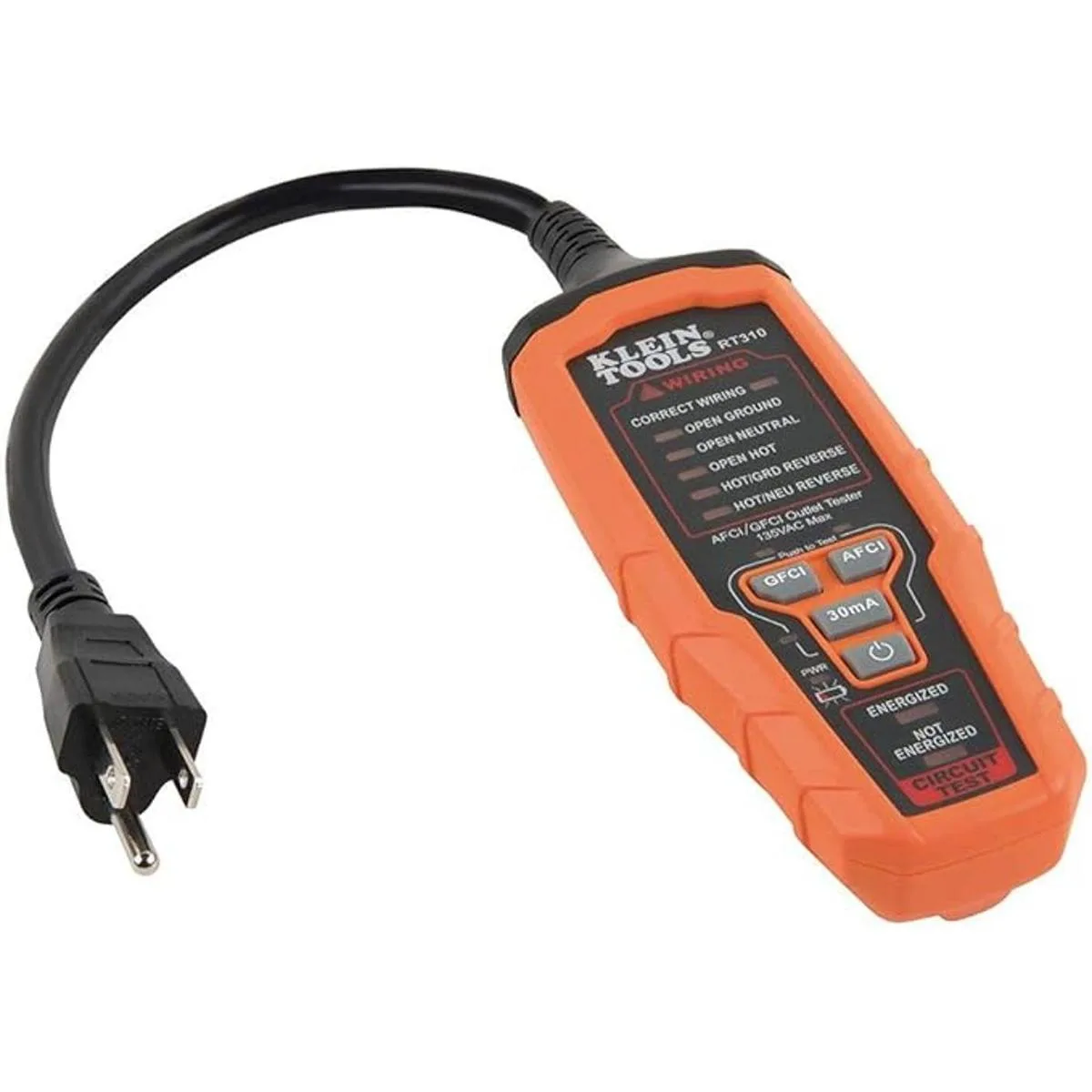 Klein Tools RT310 probador de tomacorrientes AFCI y GFCI_4
