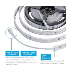 Tira de luz LED de 120 V regulable por interruptor de_3