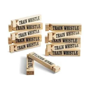 Silbatos de tren de madera paquete de 12 Silbato de_3