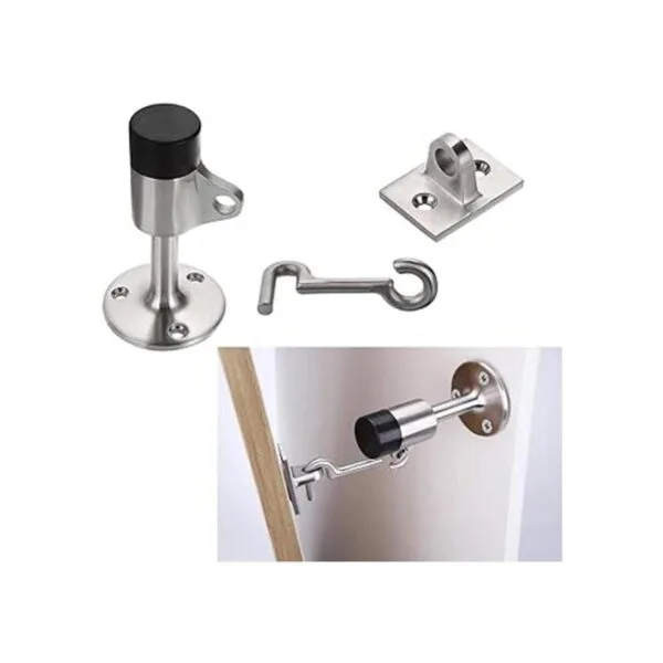 Sumnacon Tope de puerta de acero inoxidable con gancho