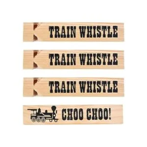 Silbatos de tren de madera paquete de 12 Silbato de_4