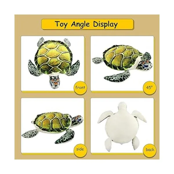 Athoinsu Juguete de peluche realista de tortuga marina_6