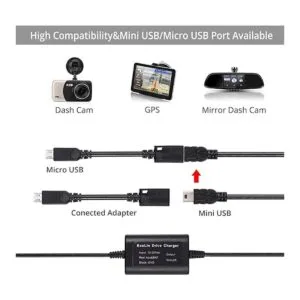 Justech Kit de alambre duro para Dash Cam con_2