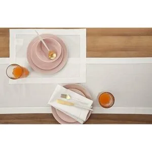 Solino Home Camino de mesa de algodón servilleta y_3