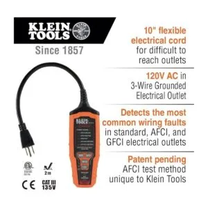 Klein Tools RT310 probador de tomacorrientes AFCI y GFCI_3