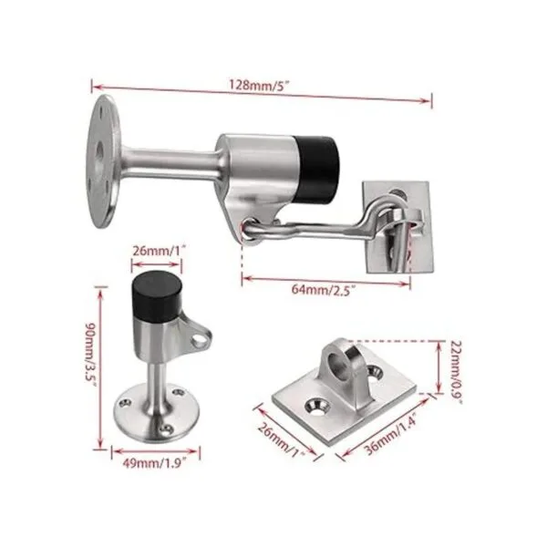 Sumnacon Tope de puerta de acero inoxidable con gancho