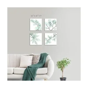 Cuadros florales de arte de hojas naturales impresión