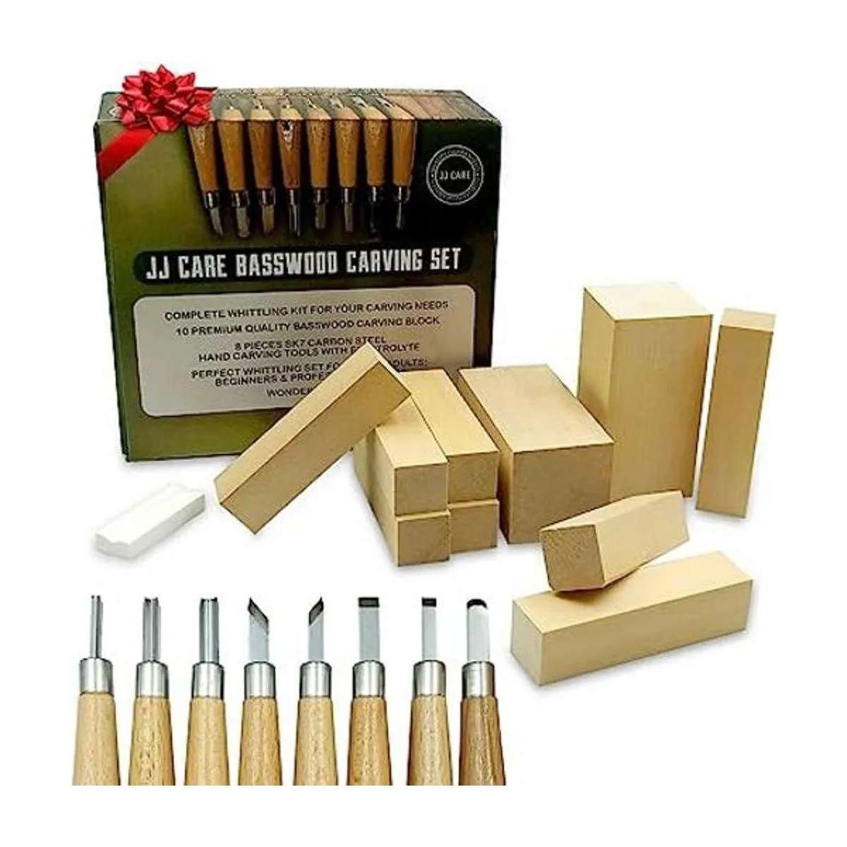 JJ CARE Kit de tallado de madera Kit de cuchillos de