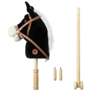 HollyHOME Caballo de palo para exteriores con ruedas de_4