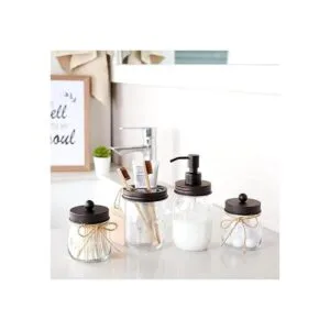 Mason Jar Organizador de tocador de baño decoración