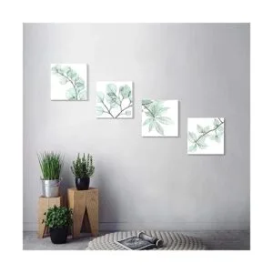 Cuadros florales de arte de hojas naturales impresión