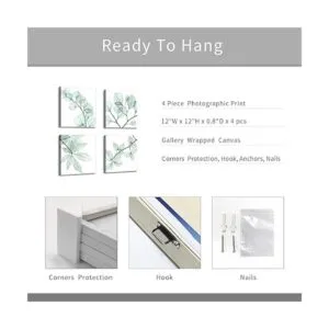 Cuadros florales de arte de hojas naturales impresión