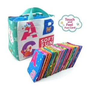 26 tarjetas suaves del alfabeto con bolsa de