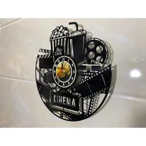Reloj de pared para cine en casa y palomitas de maíz de_3