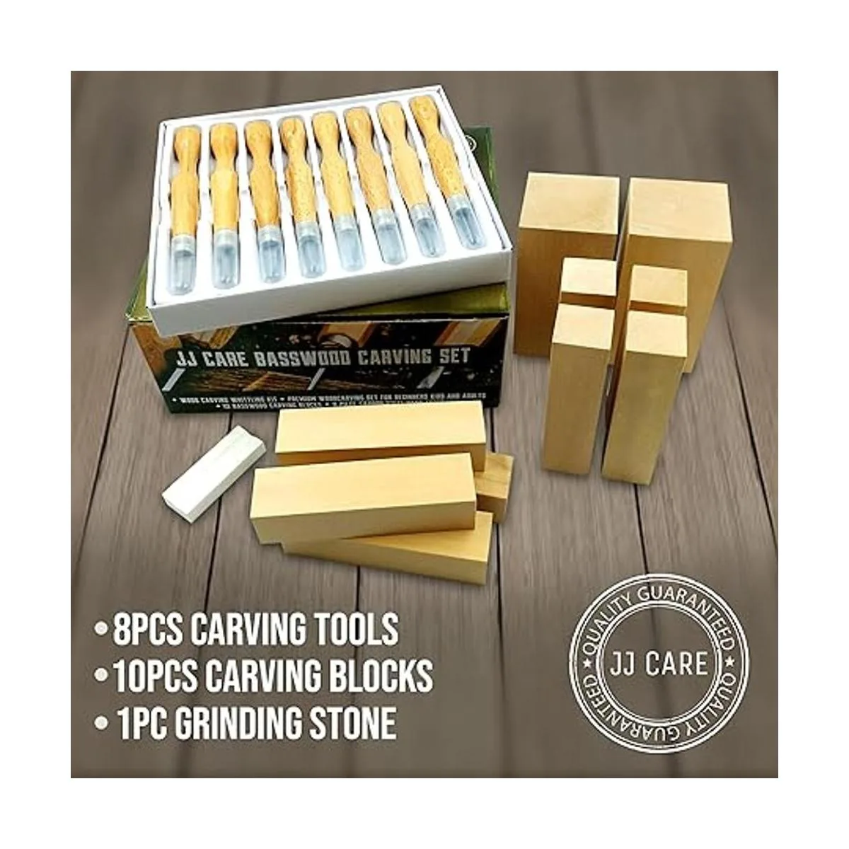 JJ CARE Kit de tallado de madera Kit de cuchillos de