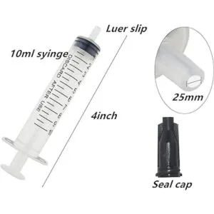 Paquete de 30 jeringas de plástico de 0.3 fl oz con tapa