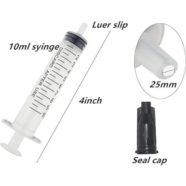 Paquete de 30 jeringas de plástico de 0.3 fl oz con tapa