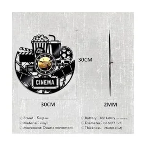 Reloj de pared para cine en casa y palomitas de maíz de_4
