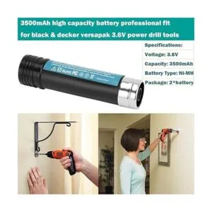 Creabest Paquete de 2 baterías de repuesto NiMH de 3.6 V