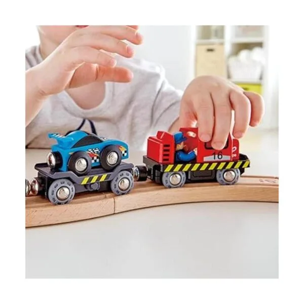 Hape Transportador de coche de carreras Juego de seis_2