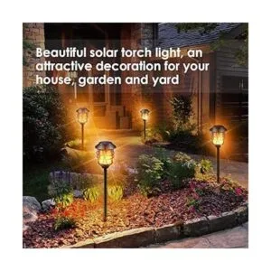 TomCare Luces solares de metal parpadeante llamas solares_5