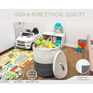 Cesta grande para la ropa sucia con tapa cesta de_5