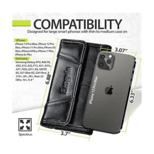 Hengwin Funda de piel para iPhone 12 Pro Max Xs Max 8_2