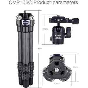 AOKA Trípode ligero de fibra de carbono compacto de 15.7_3