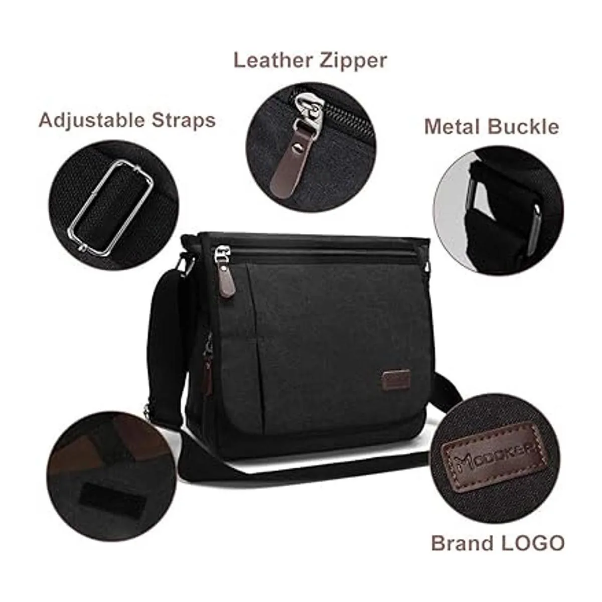 Modoker Bolsa de mensajero para hombre 13 pulgadas_3