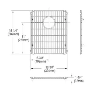 Elkay Rejilla inferior de acero inoxidable EBG1315