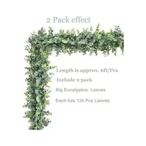 DearHouse Guirnalda de eucalipto sintética paquete de 2