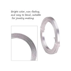 Pandahall Alambre de aluminio plano de 0.118 x 0.039 in