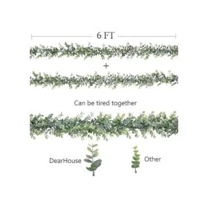 DearHouse Guirnalda de eucalipto sintética paquete de 2