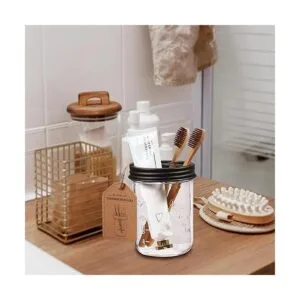 Mason Soporte para cepillo de dientes para tarros acero