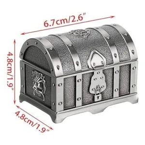 Hipiwe Joyero de metal vintage en el pecho de la baratija