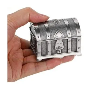 Hipiwe Joyero de metal vintage en el pecho de la baratija