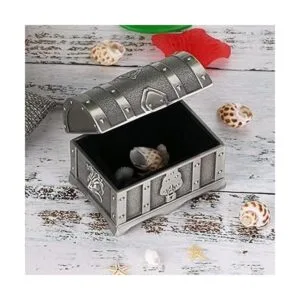 Hipiwe Joyero de metal vintage en el pecho de la baratija