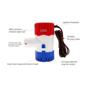 Bomba de agua sumergible para lanchas de 12 V 1100 gph_2