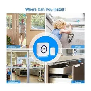 SANJIE Campanillas de puerta cuando la puerta se abre para_4