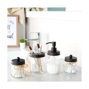 Mason Soporte para cepillo de dientes para tarros acero