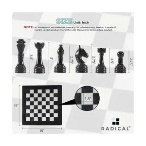 RADICALn Juego de ajedrez completo de mármol hecho a mano_6