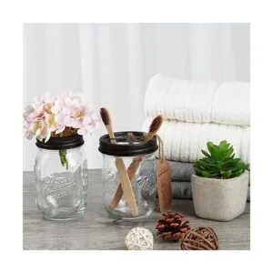 Mason Soporte para cepillo de dientes para tarros acero