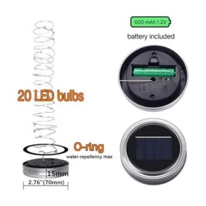 Luces solares para tarros de masón paquete de 8 unidades_3