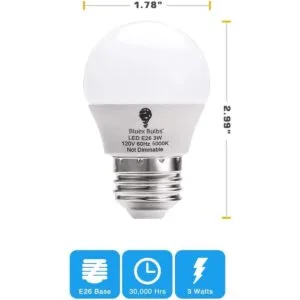 BlueX Paquete de 8 bombillas LED G14 de 3 W de 5000 K_2