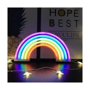 QiaoFei Letreros de luz de neón arcoíris decoración de_2