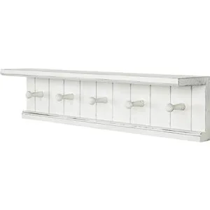 MyGift Estante de baño flotante de madera blanca con 5